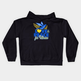 Peace and Love for Ukraine, Peace not war Kids Hoodie